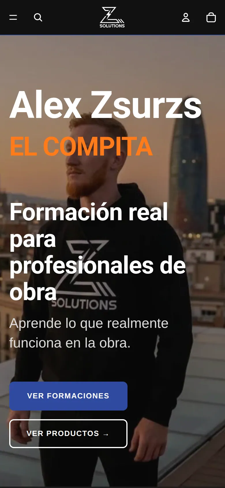 Versión móvil de la web Alex Zsurzs · Z Solutions