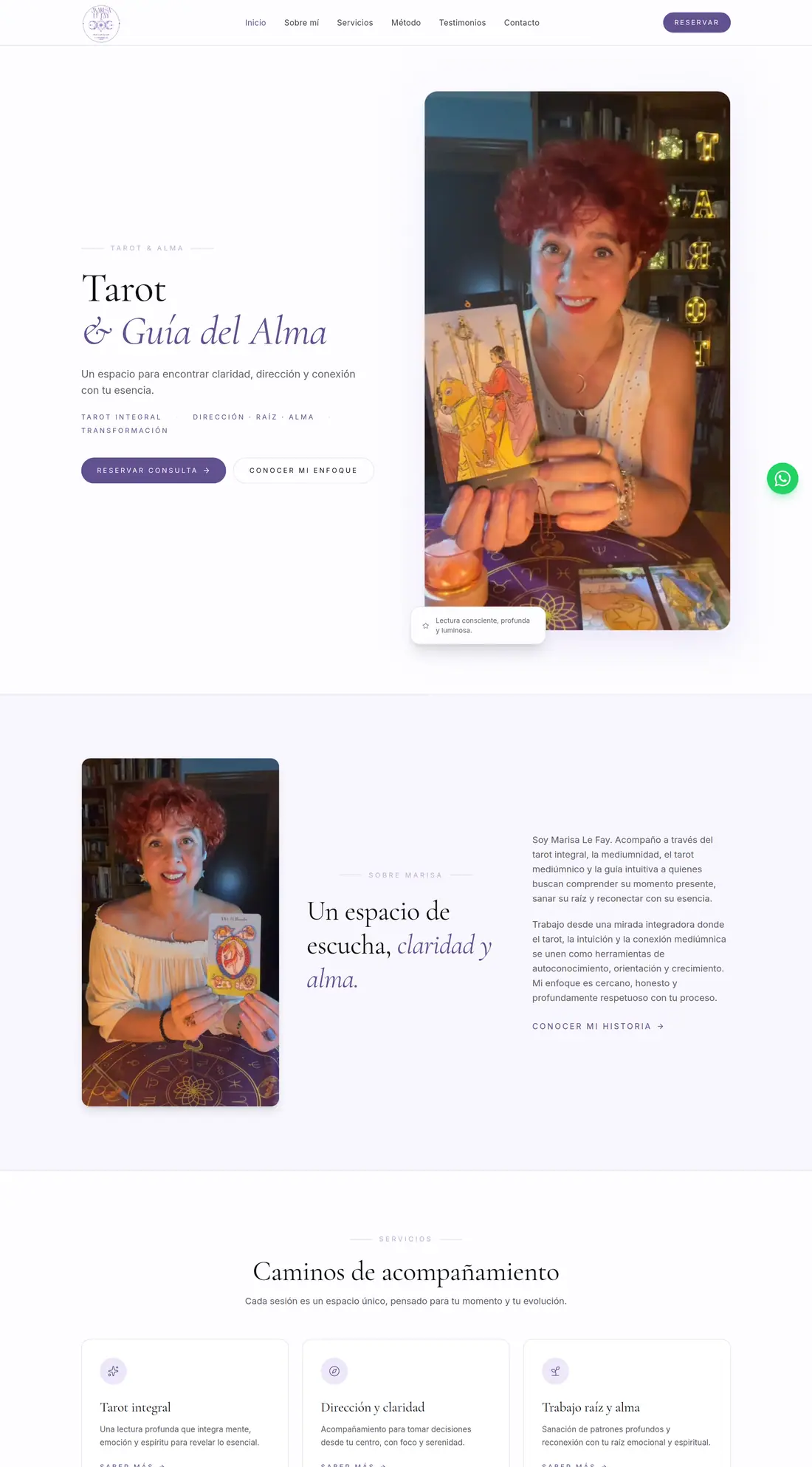 Captura de la web Marisa Le Fay